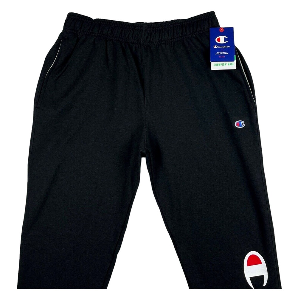 Champion PowerBlend Mens Fleece Jogger Pants Size M‎ (30x33) Navy Blue Graphic - Picture 2 of 8
